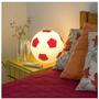 Imagem de Luminária Abajur de mesa Grande Bola de Futebol Ball Branco e Vermelho Cód. 1465
