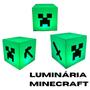Imagem de Luminária Abajur De Mesa Quarto Minecraft  VERDE Geek Decorativo Presente