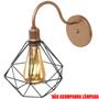 Imagem de Luminária Arandela de Parede Aramada Diamante Preto P Industrial Retro Cobre Rose Gold Agp Ilumini