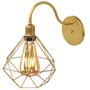 Imagem de Luminária Arandela Parede Aramada Diamante Industrial Retro + Lâmpada Led Vintage Dourado