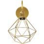 Imagem de Luminária Arandela Parede Aramada Diamante Industrial Retro + Lâmpada Led Vintage Dourado