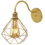 Imagem de Luminária Arandela Parede Aramada Diamante Industrial Retro + Lâmpada Led Vintage Dourado