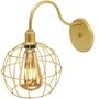 Imagem de Luminária Arandela Parede Aramada Globo Industrial Retro + Lâmpada Led Vintage Dourado