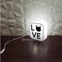 Imagem de Luminária Box de Mesa Gato Love Para Decorar e Iluminar Lâmpada Cor Branca 10010710B