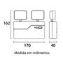 Imagem de Luminária De Emergência Bloco 2 Faróis Quadrados 1200 Lúmens