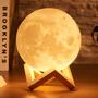 Imagem de Luminária De Lua Cheia 3D Led Abajur Decoração Branco Quente