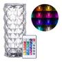 Imagem de Luminária De Mesa Abajur Cristal Led Rgb 16 Cores C Controle