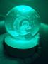 Imagem de Luminária De Mesa Bola Pequena Cristal 3d  Led Colorido