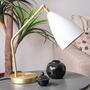 Imagem de Luminária de Mesa com base de Metal Dourada e Cúpula Object Branca