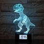 Imagem de Luminária de Mesa com Relógio Digital Dinossauro holograma Colorido