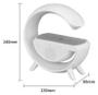 Imagem de Luminária de Mesa Inteligente: Caixa de Som e Carregador por Indução em Branco