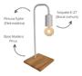 Imagem de Luminária De Mesa Retrô Com Base Madeira Pinus  Soquete E-27 - ABF Luminárias