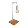 Imagem de Luminária De Mesa Retrô Com Base Madeira Pinus  Soquete E-27 - ABF Luminárias