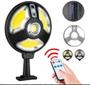 Imagem de Luminária de Parede Com Placa Solar Ajustável Microled 23W Com Sensor de Movimento e Fotocélula Redonda -  LED
