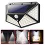 Imagem de Luminária De Parede Energia Solar À Prova Dágua Economia de Energia Lampada Solar 100 Leds Refletor Luminaria Emergência
