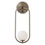 Imagem de Luminária De Parede Oval Aro Globo Vidro Interruptor Bronze