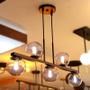 Imagem de Luminária de Teto Pendente Jabuti UP Preto com Globos Fumê para 5 Lâmpadas de LED G9