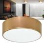 Imagem de Luminária De Teto Plafon Redondo Sobrepor Dourado 40w Painel Slim 25cm 2 Lâmpadas E27 Led Bivolt 110v 220v Para Sala Quarto Corredor Banheiro Lavabo