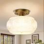 Imagem de Luminária de Teto Semi-Flush Mount OYKYOHEI - Estilo Vintage com Vidro Leitoso