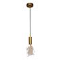 Imagem de Luminária de Teto Solitário Moderno 9x21cm Pendente LED 3000k Dourado Elegante Pedra Cristal