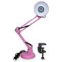 Imagem de Luminária E27 Abajur Articulável Com Base E Garra Mesa Rosa