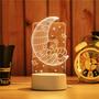 Imagem de Luminária Efeito 3D LED 3 Cores Urso na Lua EB61281