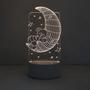 Imagem de Luminária Efeito 3D LED 3 Cores Urso na Lua EB61281