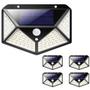 Imagem de Luminária Energia Solar Parede Kit 5 unidades 100 Led 3 Funções Lampada Sensor Presença