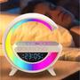 Imagem de Luminária G speaker Relógio Bluetooth Com Carregamento Indução Led Rgb