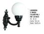 Imagem de Luminária Globo Pequena 1 com Braço Externa/interna Alumínio 38cm