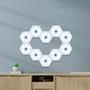 Imagem de Luminaria Hexagonal Com Controle Kit 3 Und Led 5w Branco Frio Iluminaçao Decorativa Quarto Sala Casa Luz