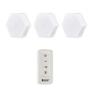 Imagem de Luminaria Hexagonal Com Controle Kit 3 Und Led 5w Branco Frio Iluminaçao Decorativa Quarto Sala Casa Luz