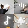 Imagem de Luminaria Hexagonal Com Controle Kit 3 Und Led 5w Branco Frio Iluminaçao Decorativa Quarto Sala Casa Luz