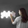 Imagem de Luminaria Hexagonal Com Controle Kit 3 Und Led 5w Branco Frio Iluminaçao Decorativa Quarto Sala Casa Luz