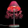 Imagem de Luminária Infantil Borboletas Abajur para Mesa de Cabeceira Decoração Quarto de Menina Rosa Bebê 17x30cm