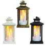 Imagem de Luminária Lampião com 3 Velas Eletrônicas Leds 22x10x10cm