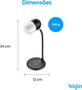 Imagem de Luminária Led 3 Em 1 Lumiplay Bluetooth Carregador Indução- Elgin