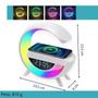Imagem de Luminária LED Bluetooth com Som Estéreo e Carregador Sem Fio Integrado