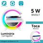 Imagem de Luminária LED Bluetooth com Som Estéreo e Carregador Sem Fio Integrado