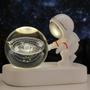 Imagem de Luminária Led Cristal Mesa Criativo Enfeite Sala Decorativo Astronauta Esfera Abajur Escultura