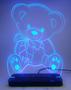 Imagem de Luminária Led em Acrílico  Decorativa de Mesa Urso Ursinho - Presente  -  Decoração