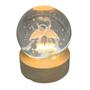 Imagem de Luminária Led Globo De Vidro 3D Com Cabo USB Base de Madeira