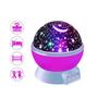 Imagem de Luminária LED Globo Projetor Giratório Estrelas Lua Decoração Mesa Cabeceira Abajur Ambientes Infantil Menino Menina Funciona Com Pilhas ou Tomada USB