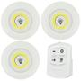 Imagem de Luminária Led Spot Sem Fio Kit Trio Controle Remoto Branco