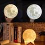 Imagem de Luminária Lua Cheia 3D Abajur USB com Função Ultrassônico