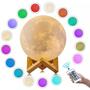 Imagem de Luminária Lua Cheia 3D Abajur Usb Touch Controle 16 Cores