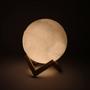 Imagem de Luminária Lua Cheia 3D Led Abajur 11cm Branca com Suporte - InterPonte