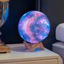 Imagem de Luminária Lua Cheia Planeta 3D Várias Cores LED com Suporte e Cabo