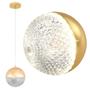 Imagem de Luminária Lustre Globo 12cm Dourada LED 24W Pendente Suspenso Teto Gimpo KJDD-L-081-GOLD