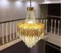 Imagem de Luminária Lustre Pendente de Cristal Para Sala Centro de Mesa Hall Recepção Sala de Estar Luxuoso Sofisticado Moderno Dourado bivolt 110v 220v 